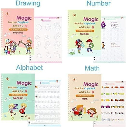 LearnFlow Copybook Bundle – 4 Books, Pen ,Grip& 10 Refills