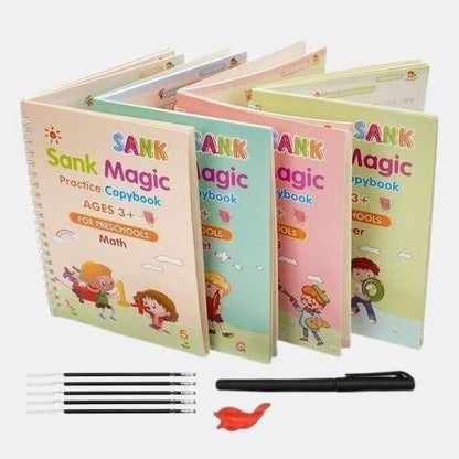 LearnFlow Copybook Bundle – 4 Books, Pen ,Grip& 10 Refills