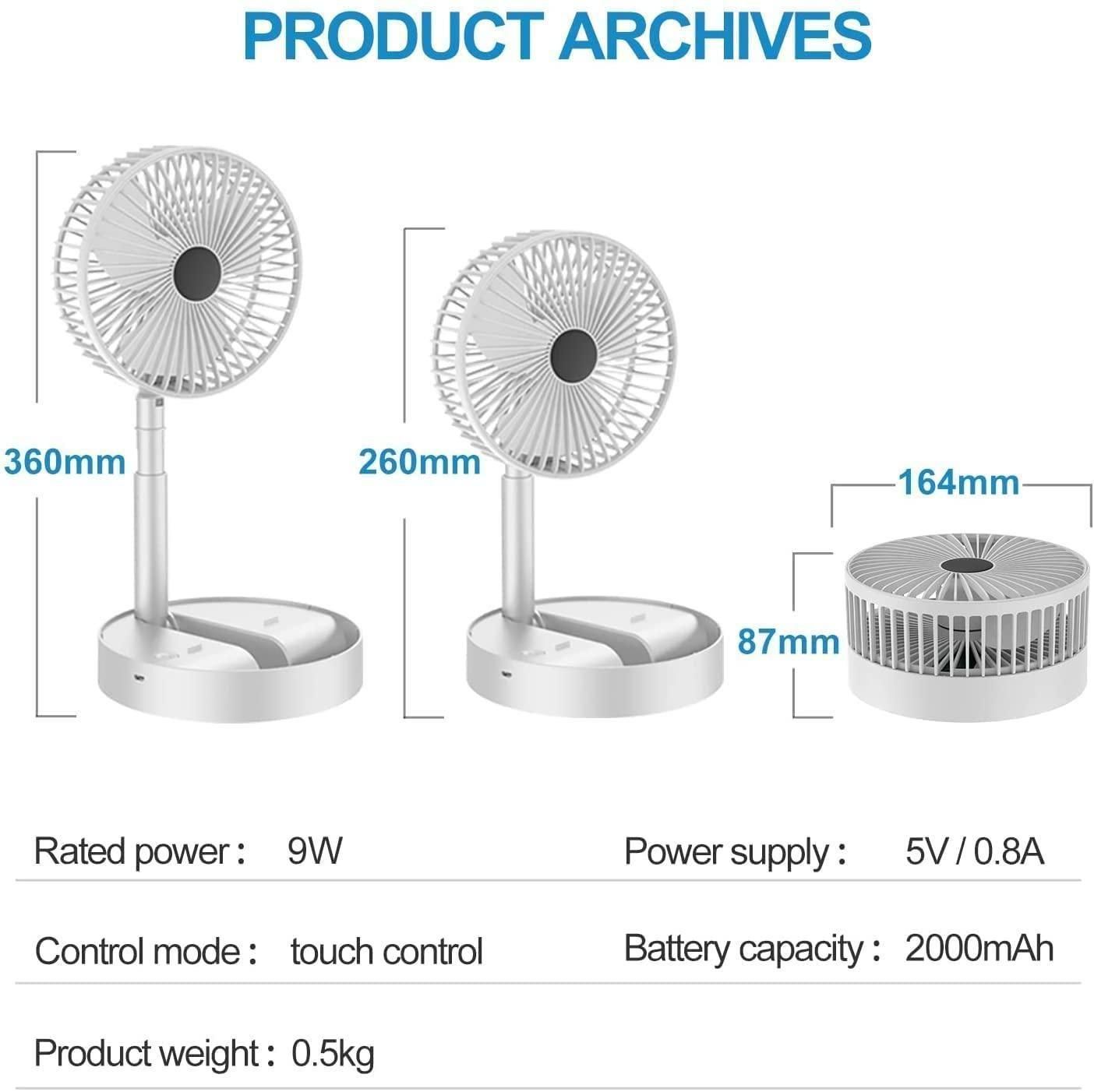 CoolFlow Rechargable Desk Fan