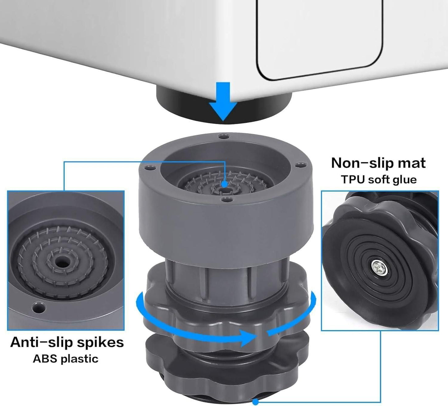 VibeGuard Vibration Pad Set for Washing Machines & Refrigerators – 4 pcs