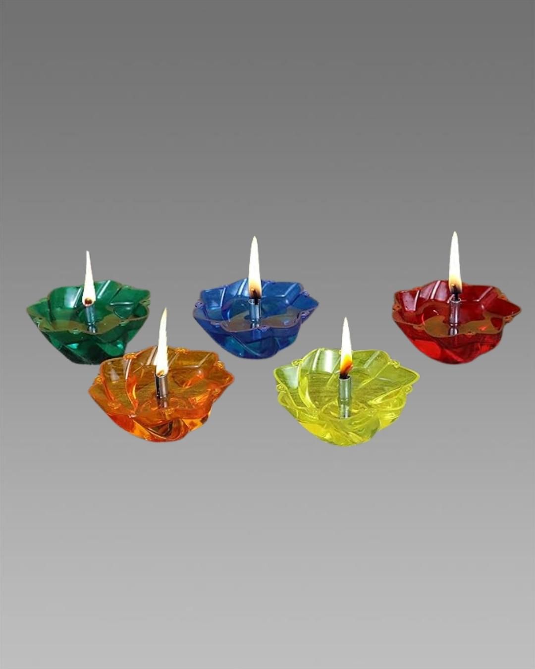 3D Reusable Reflective Shadow Colourful Diya (Pack of 4/12/24)